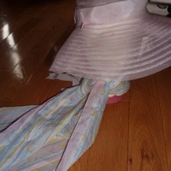 Vintage Pink Floppy Hat plus Scarf - Picture 2 of 4